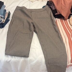 SHEIN Black and White Checkered Cropped Pants